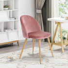 Furniture R – Chaise de salle à manger en velours, rose, paq./2-Le tissu velours est doux, confortable et de texture délicate