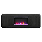 Hudson&Canal Mansfield TV Stand with 26" Crystal Fireplace for TV's up to 78" - Black Grain-A transitional design accommodates TVs up to 78" for your entertaining space