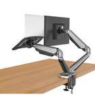 ShoppingAll - Support pour écran et ordinateur portable 2 en 1 avec 2 bras pivotants - Argent-9