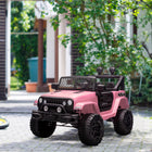 Aosom 12V Kids Ride-On Off-Road Toy Truck - Pink-Children can control the speed manually from 1.8 to 3 mph 