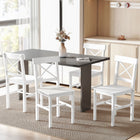 HOMCOM - Chaises de salle à manger en bois style ferme avec dossier croisé - blanc - lot de 4-Dossier croisé spécial pour offrir un soutien supplémentaire