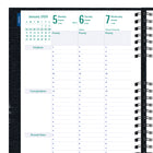 Blueline - 2026 Agenda Timanager CoilPro 7-jour hebdomadaire/mensuel 13 mois - 11 po x 8-1/2 po - Noir - Anglais-Coins détachables