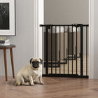 PawHut 29"-32" Wide Pet Gate with Door Dog arrier Indoor for Stairs-When the opening angle is between 30° and 90°, the door will close automatically