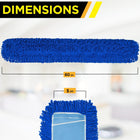 Gritt Commercial - Tête de vadrouille à poussière en microfibre bouclée - 60 po x 5 po - Bleu - Paquet de 6-Nettoie plusieurs surfaces : la tête de vadrouille en microfibre couvre une grande surface et est conçue pour laisser tous les planchers propres et sans stries