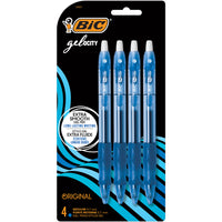 BIC Gelocity Gel Pens Retractable – 0.7 mm – Blue – 4 Pack-Soft contoured grip provides maximum comfort and control