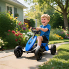 Qaba Kids Pedal Go Kart with Silent EVA Wheels - Blue-Four Dia. 8.7" (Dia. 22 cm) EVA wheels offer quiet, non-slip rides on any surface 