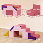 Qaba - Blocs d’escalade en mousse pour tout-petits - mousse de jeu souple - rose - ensemble de 2-Housse amovible et lavable en machine pour un nettoyage rapide et facile 