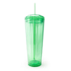 Sully Double Wall AS Dome Top Tumbler - 765 mL - Green-Buttoned straw bottom 