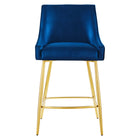 Modway Discern Performance Velvet Counter Stool - Navy-Non-Marking Foot Pads
