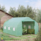 Outsunny - Serre de jardin avec porte à enroulement et 6 fenêtres en maille - 10 pi x 11 pi x 7 pi - Idéal pour prolonger la saison de croissance des plantes et les protéger du froid  
