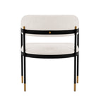 Manhattan Comfort - Lot de 2 fauteuils de salle à manger modernes Lia 24,8 po en chenille crème-Livré chez vous entièrement assemblé Aucun assemblage requis