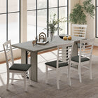HOMCOM 71" Large Dining Table in Industrial Style for 8 People - Grey Wood Finish-Industrial style with grey wood effect finish and black steel tube support elevates decor