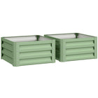 Outsunny - Jardin surélevé 2 pi x 2 pi x 1 pi 2 pièces avec cadre en acier galvanisé pour légumes - vert clair - Paquet de 2-Lot de deux jardinières en acier galvanisé 