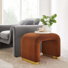 Modway - Koda Performance Velvet Tabouret en cascade - Rouille en laiton-Tissu résistant aux taches