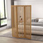 HOMCOM - Séparateur de pièce autoportant en bois à 3 panneaux pour bureau à domicile - brun clair-Design pliant pour faciliter la création d’un nouveau look et économiser de l’espace lors du rangement  
