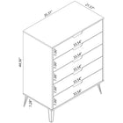 Manhattan Comfort - Rockefeller commode haute et table de chevet style milieu du siècle moderne - tatiana bleu minuit - ensemble de 2-Recommandé pour un téléviseur de 32 pouces