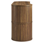 Modway Radcliffe 63" Curved Fluted Sideboard Buffet Cabinet - Walnut-Gold Coloured Door Pulls