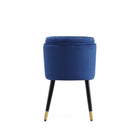 Manhattan Comfort - Chaise de salle à manger moderne Zephyr 21,65 po en velours bleu royal-Livré chez vous entièrement assemblé Aucun assemblage requis