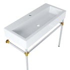 Modway - Redeem Fixation murale en acier inoxydable argenté de 40" Vanette de salle de bain - Blanc argenté-Capsules de pied non marquées