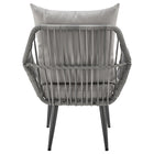Manhattan Comfort Cannes Modern Patio 2-Person Seating Group 3-Piece Set with End Table - Grey-Home Assembly Required. All Hardware Included