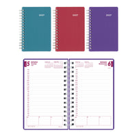 Brownline - 2027 agenda quotidien DuraFlex avec couverture en poly texturé en deux pièces – 8 po x 5 po – couleurs assorties-12 mois: janvier 2027 à décembre 2027