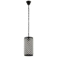 Modway Reflect Glass and Metal Pendant Chandelier - Black-Cylindrical Pendant Chandelier