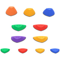 Outsunny Kids Stackable River Stone-Shaped Balance Stepping Stones 11-Piece Set-Helps improve coordination and balance, and encourages active play and creativity 