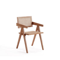 Manhattan Comfort - Fauteuil de salle à manger Hamlet 19,67 po style industriel chic - Nature-Moderne - Chaise de salle à manger chic industrielle en rotin parfaite pour une utilisation dans la salle à manger