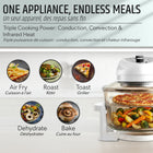 Granitestone Big Boss - Friteuse à air chaud extra large de 16 pintes (15 L) en verre avec 3 zones de cuisson et grilles en acier inoxydable - Blanche-8
