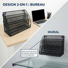 ShoppingAll - Organisateur de documents en maille, trieur de fichiers et porte-revues à 4 niveaux pour bureau ou mur, format lettre/A4 - noir-Chaque fente est parfaitement dimensionnée pour contenir des papiers standard de format Lettre (8,5 po x 11 po) et A4, ainsi que des magazines, des catalogues et des chemises de classement sans plier ni courber les coins.