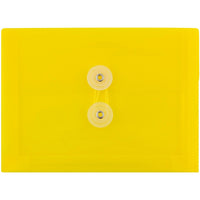 JAM Paper Enveloppes en plastique avec index et ferm. à bouton et ficelle, 5 1/2 x 7 1/2 po, jaune, 24/paquet-Jaune
