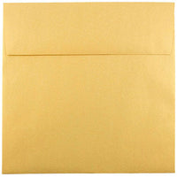 JAM Paper 8.5" x 8.5" Square Metallic Invitation Envelopes - Stardream Gold - 25 Pack -Colour: Stardream Gold