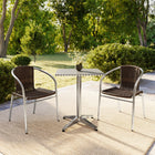Flash Furniture – Table carrée de 23,5 po en aluminium avec 2 sièges en rotin, intérieur/extérieur (TLH24SQ020CHR2)-23,50 larg. x 23,50 prof. x 27,25 haut. (po)/carré