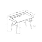 Monarch Specialties - 7534 Bureau 48 po L - Naturel/Metal Blanc-Dimensions du produit: 47,25 pouces L x 23,75 pouces L x 34 pouces H