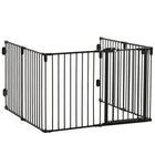 PawHut Pet Safety Playpen Room Divider - Black-Included 6 panels, can be used as a pet playpen, safety gate, Christmas tree and stove fence, room divider etc