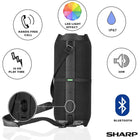 Sharp GX-BT390 Crystal Clear 60W Rugged Waterproof Bluetooth Speaker - Black-Rechargeable LI-Ion Battery 7.4V / 2000mAh
