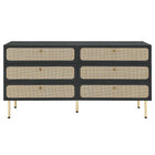 Modway Chaucer 6-Drawer Dresser - Black-Oval Rattan