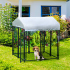 PawHut - Chenil pour chien d’extérieur en fil soudé avec toit 4 pi L x 4 pi l x 4,5 pi H-Le toit réversible et stable offre une protection contre la pluie et le soleil 