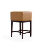 Manhattan Comfort - Tabouret de comptoir Kingsley 21" style milieu du siècle moderne, rembourré en similicuir, couleur camel et noyer foncé, lot de 2-Livré chez vous entièrement assemblé ! Aucun assemblage requis