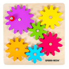 Spark & Wow Spinny Gears - Set of 7-Can you spin all the gears at once?: Practice critical thinking and spatial reasoning by matching each gear to an appropriate outline. Can you fit all the gears on the board at once?