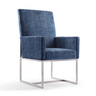 Manhattan Comfort - Chaise de salle à manger moderne Element 60,3 cm en velours bleu-Chaise de salle à manger moderne parfaite pour la salle à manger et comme accent dans le salon