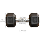 Soozier Rubber Dumbbells Weight Set-Hexagon shape design that helps to prevent the weights from rolling during your workout or while in storage