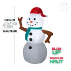 GEMMY Airblown Inflatable Christmas Snowman - 42"-Deflates for easy storage