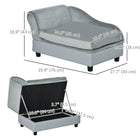 PawHut - Canapé pour animaux avec fonction de rangement, coussin en mousse - gris-Le coussin est fermement attaché au canapé avec un cordon élastique 