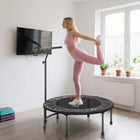 Soozier 39" Mini Exercise Trampoline Indoor Fitness Rebounder - Black-3 Level adjustable T handlebar provides added safety while bouncing in your workout   
