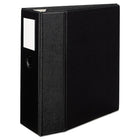 Avery® - Reliure robuste à anneaux en D à pression simple, 5 po, noire-Avec pochettes à l'intérieur des deux couvertures   