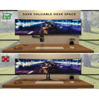 Mount-It! Heavy-Duty Monitor Wall Mount with Gas Spring Arm - Fits Monitors up to 49"-Supports ultrawide monitors up to 49" 