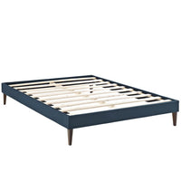 Modway Sharon Fabric Full Bed Frame with Squared Tapered Legs - Azure-Solid Wood Frame