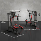 Soozier All-In-One Smith Machine-Height-adjustable arm curl pad, elbow pads and sit-up bench