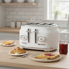 JS Gourmet Retro Collection 4-Slice Extra-Wide Slot Toaster - White-Adjustable browning control